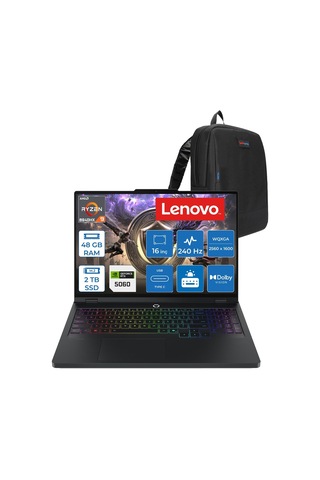 Lenovo Legion Pro 5 16ADR10 83LT005RTRF19 R9-8940HX 48 GB 2 TB SSD RTX5060 8 GB 16" Free Dos Dizüstü Bilgisayar + Zetta Çanta