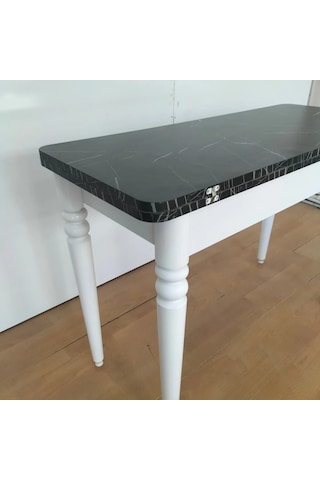 110 X 45 Katlanır Masa Siyah Mermer Desen