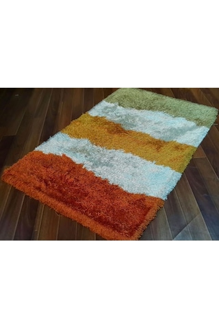 El Dokuma Shaggy Turuncu Sarı Bej 90X150 Cm