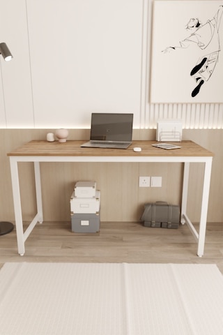 Çalışma Masası Bilgisayar Ofis Masası 60 x 140 CM Ahşap - Beyaz