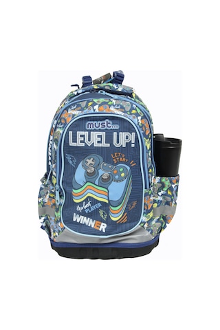 Must 585192 Level Up Çift Cepli İlkokul Sırt Çantası-siyah Çok Renkli