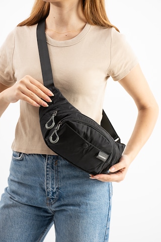 Sanmoris Sanmorris Unisex Paraşüt Kumaş Suya Dayanıklı 3 Bölmeli Body Bag 6036 Siyah