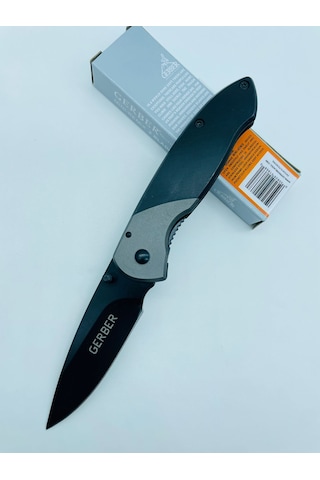 Gerber Marka Metal Kasa Küçükboy Mini Kamp Çakı //16cm-x31 Gri - Siyah