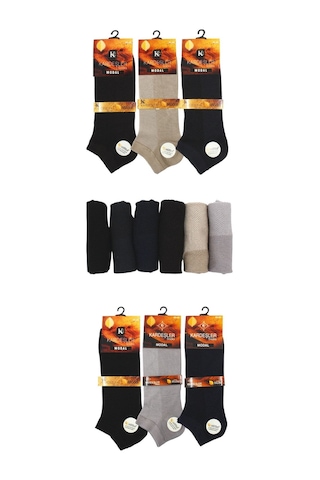 Erkek Modal Patik Çok Renkli Çorap Dikişsiz 6'lı Paket Çok Renkli