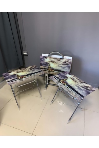 Camlı Çanta Sehpa, Sehpa, Zigon, 4lü Zigon, Çanta Sehpa-kızkulesi