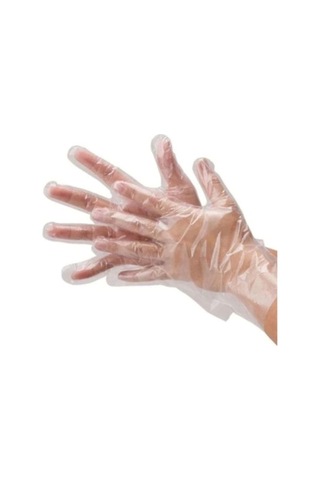 Plastik Tek Kullanımlık Koruyucu Şeffaf Poşet Eldiven 5 Paket X 100 Adet 500 Adet