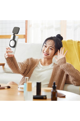 Teltree F-662 Manyetik Telefon Fıllightı: 3 Aydınlatma Modu, 90+ Renk Doğruluğu, Taşınabilir, İç Dahili Makyaj Aynası, Beyaz Beyaz