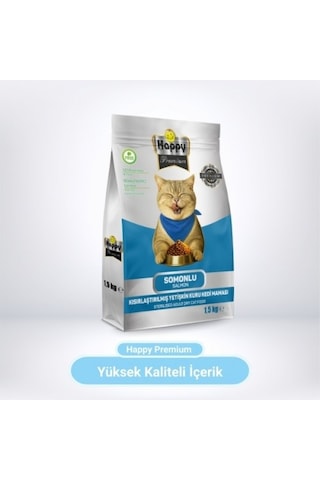 Happy Kısırlaştırılmış Somonlu Kuru Kedi Maması 1500 G