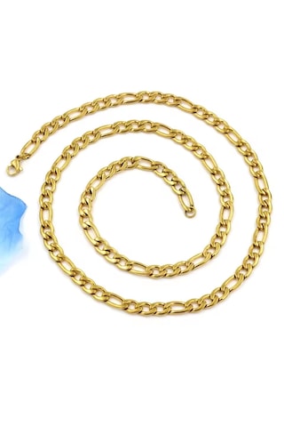 Unisex Figaro Çelik Zincir 9128 Altın