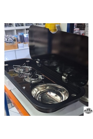 Kombinasyon İkili Ocak Evyeli 76x36.5 Cm Yatek Karavan Tekne