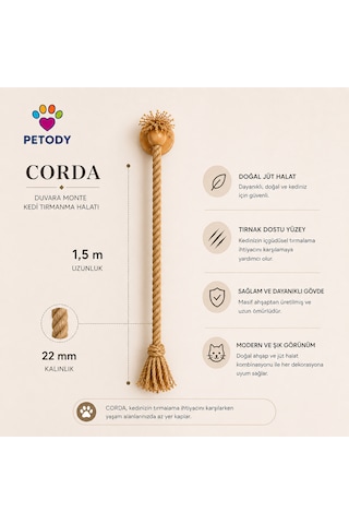 Petody Corda - Doğal Jut İp Tırmanma Halatı