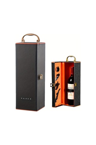 Cordial Siyah 1 Tek Sarap Sisesi Hediye Kutusu Aksesuar Seti Tasinabilir Tasima Kilifi Sise Tutucu Parti Ev Ve Koleksiyon İcin