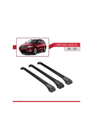 Great Wall Haval H2 2015 Ve Sonrası İle Uyumlu Ace-1 Ara Atkı Tavan Barı Siyah 3 Adet Bar