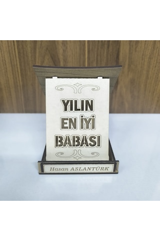 Kişiye Özel Yılın En İyi Babası Ahşap Plaket