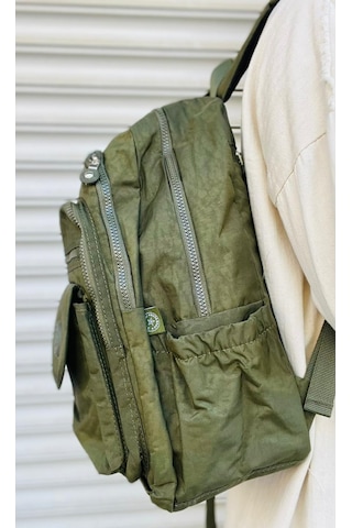Mega Lüx Krinkıl Kumaş Lise Ve Ortaokul Sırt Çantası Haki