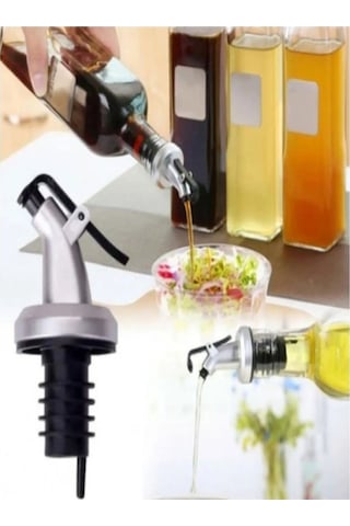 Mucit Home 1 Adet Damlatmaz Kapaklı Şişe Tıpası Sızdırmaz Yağdanlık Ucu Kapağı Tıpası Yağ Şişesi Başlığı Gri