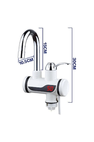 Elektrikli Sıcak Musluk Termal Musluk Ani Su Isıtıcı Musluk Beyaz