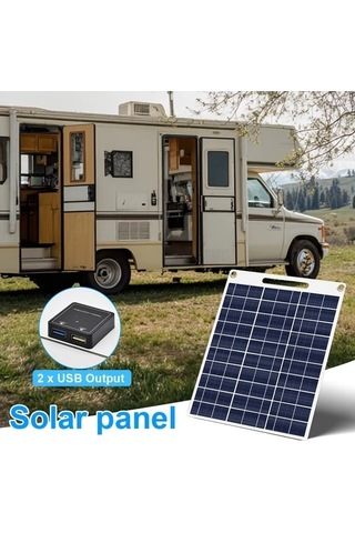 Trendooze 10w Usb Şarj İstasyonlu & 2 Çıkışlı Solar Panel - Taşınabilir Solar Jeneratör, 5v/12v/24v Uyumlu, Sunshine022 Model,