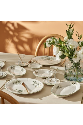 Bella Maison Julia Stoneware 26 Parça 6 Kişilik Kahvaltı Takımı Yeşil
