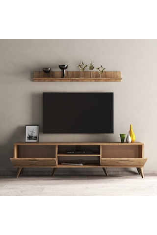 Mega 180 Lik L Raflı Tv Ünitesi Çam - Tvu0102