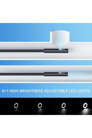 Geeksen 8mm Ip68 Su Geçirmez Endoskop Kamera - 1920p Hd, 3.5m Sabit Kablolu, 8+1 Led Işık, İphone/android Uyumlu, Siyah An112