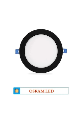 Ack Ap01-01201 12w Slim Led Panel Siyah Kasa 3000k Sarı Işık Gömme Spot Lamba Siyah