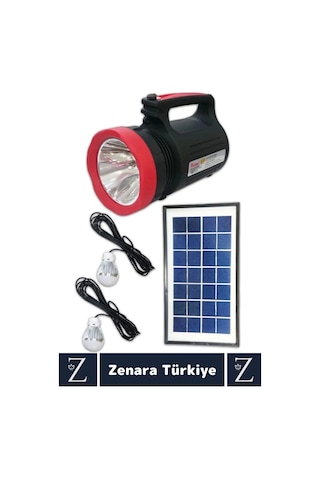 Kamp Avcı Deprem Solar Güneş Enerjili Uzun Çalışma Süreli Güçlü Beyaz Işık Şarjlı Fener Işıldak Çok Renkli