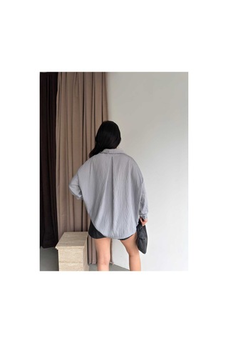 Unika Boutique Salaş Stil Gömlek Gri