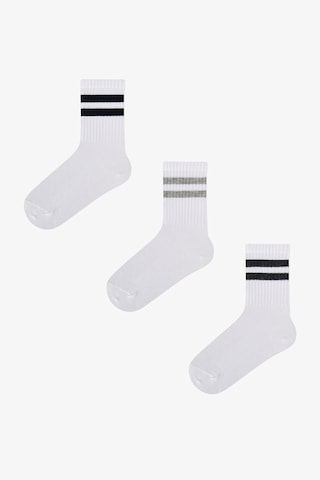 Penti Erkek Çocuk Lines 3lü Tenis Beyaz Soket Çorap