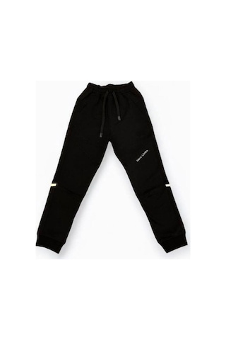 Erkek Çocuk Rahat Kesim İki İplik Eşofman Altı-14689 Siyah