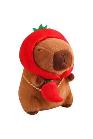 Dükkan Design Capy Bara Peluş Anahtarlık Kahverengi - Kırmızı