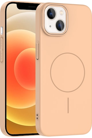 Apple Uyumlu iPhone 14 Kılıf Magsafe Şarj Özellikli Silikon Kapak Ruby Siyah