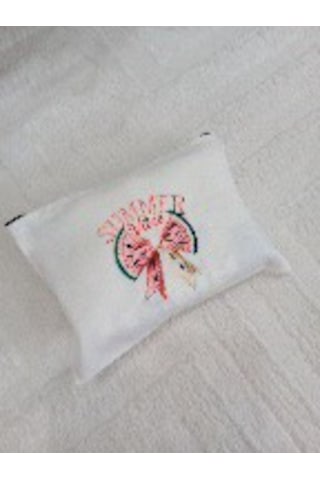 Wisheratelier Yaz Temalı Eğlenceli Bez Clutch El Çantası Çok renkli
