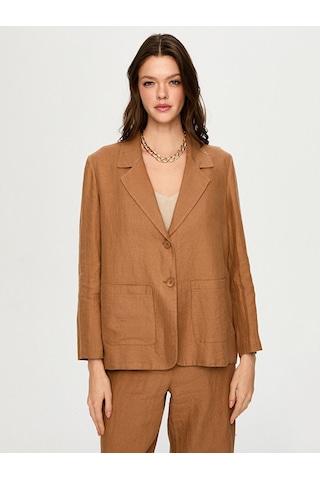 %100 Keten Astarsız Blazer Ceket S26ckt015 Us26ckt01535 Camel