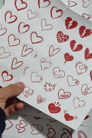 990 Parça Kalp & Sevgi Sticker Paketleme Ve  Süslemek İçin Etiket