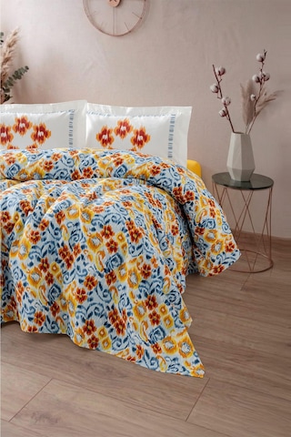 Beliz %100 Pamuk Çift Kişilik Pike Takımı 200x220 Mavi