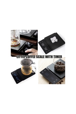 Boatshop1 Beyaz 1 Adet Mini Kahve Tartısı Zamanlayıcılı 0 3g 3kg Hassas Espresso Tartısı Dijital Barista Tartısı Beyaz