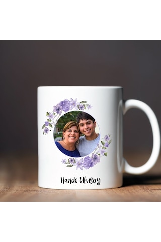 Canım Annem Fotoğraflı Kupa Bardak Ve Mdf Bardak Altlığı Seti Anneler Günü Hediyesi