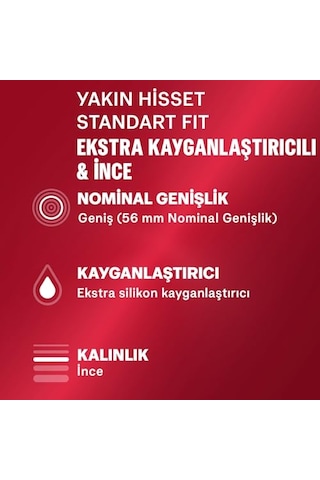 Durex Yakın Hisset İnce Prezervatif 30'lu, Standart Fit