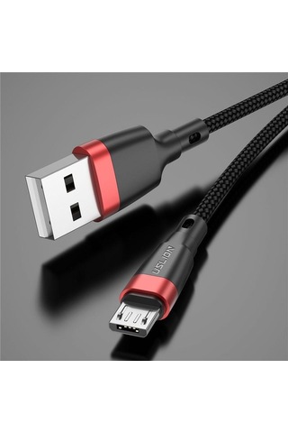 Uslıon MikroUsb Kablosu 3a Hızlı Şarj Şarj Cihazı Microusb Kablosu Android Cep Telefonu Tel Kablosu 0.5m Kırmızı