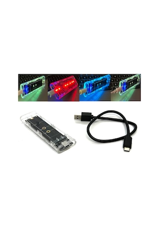 Aogo Yeni Işıklı Vidasız Nvme Kutu M.2 Nvme Ssd Harddisk Kutusu