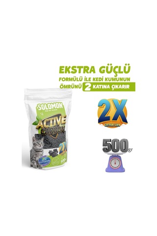 Active Carbon 500 Gr Koku Giderici - Kedi Kumu Koku Giderici Kokusuz Kedi Tuvaleti Doğal Kum Kokusu Önleyici Aktif Kar