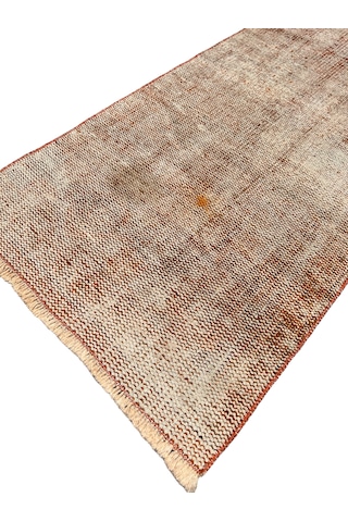 El Dokuma Vintage Yolluk 55x280 Turuncu Soyut Desen Eskitme Halı Turuncu