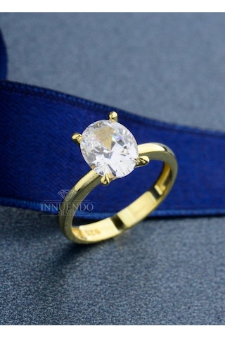 925 Ayar Gümüş 10x8 Mm 4 Karat Oval Tektaş Gümüş