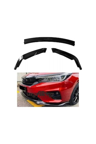 Honda City 2020+ Uyumlu Piano Black 3 Parça Rs Ön Lip