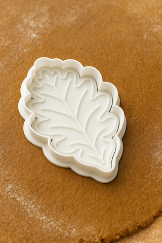 Yaprak Desenli Kurabiye Kalıbı Seti - 2 Li Doğal Temalı Şekilli Hamur Kalıbı Beyaz