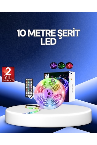 10 Metre Şerit Led Bluetooth Telefon Kontrollü Usb Enerjili