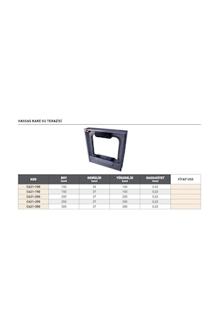 Fett 250x37mm Pld Hassas Kare Su Terazisi