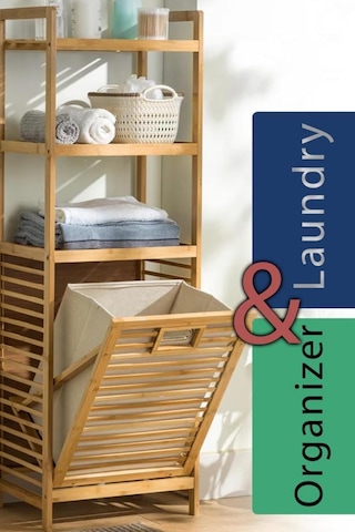 Digithome Bambu Kirli Sepetli 3 Raflı Çok Amaçlı Banyo Düzenleyici Çamaşır Sepeti Organizer Db-0002 Genel