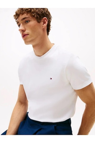 Tommy Hilfiger Klasik Sıfır Yaka T-shirt Beyaz